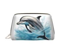 Ocean Dolphin Looking At You Print Women Makeup Bag Cosmetic Travel Vanity Pouch Toiletry Everyday Essential Organizer