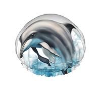 Ocean Dolphin Looking At You Reusable Shower Cap For Women, Double Waterproof Layers Shower Cap, Hair Care Essential
