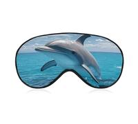 Ocean Dolphin Looking at You Sleep Mask Light Block-Out Eye Mask for Side Sleeper Pressure-Free Soft Night Blindfold with Adjustable Strap Breathable Sleep Eye Cover for Travel