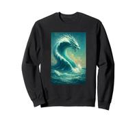 Ocean Dragon Wave Crest Dynamic Fantasy Artwork Piece Sweatshirt