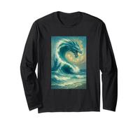 Ocean Dragon Wave Painting Sea Storm Fantasy Art Long Sleeve T-Shirt