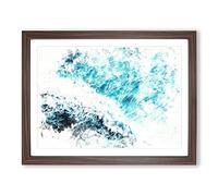 Ocean Dream In Indonesia Watercolour Modern Framed Wall Art Print, Ready to Hang Picture for Living Room Bedroom Home Office Décor, Walnut A3 (46 x 34 cm)