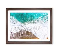 Ocean Dreams Painting Modern Art Framed Wall Art Print, Ready to Hang Picture for Living Room Bedroom Home Office Décor, Walnut A4 (34 x 25 cm)
