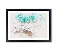 Ocean Dreams Watercolour Framed Print | A2 Black Framed Wall Art | Ready to Hang | Modern Nautical Picture | Living Room Bedroom Lounge Office