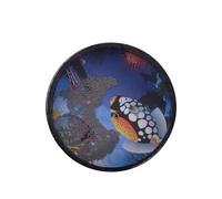 Ocean Drum 10-inch Solid Wooden Ocean Drum Sea Wave Frame Gentle Sound Musical Toy Red/Black(Black)