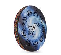 Ocean Drum Ethnic Percussion Instrument - 8-Inch Birch Wooden Sound Healing Wave Drum for Yoga Meditation, Pleasant Sound, Pressure Release