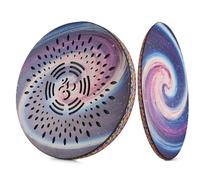 Ocean Drum Ethnic Percussion Instrument Painted Pattern Birch Wooden Drum Woven Edge, Sound Healing Wave Drum, Gift For Yoga Meditation, Pleasant sound Release Pressure 8-inch