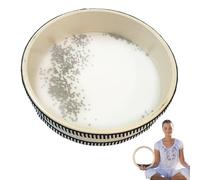 Ocean Drum for Meditation and Relaxation, Wooden Ocean Sounds Drum for Stress Relief, 10x10x1" Sound Bath Instruments for Yoga, Mindfulness, Sound