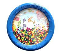 Ocean Drum, Wave Bead Design and Easy Carrying, Educational Drum, Plastic 8 Inch with Blue Fish Horse Pattern for Music Teachers, Kids Activities, Classroom Learning
