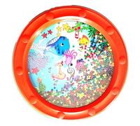 Ocean Drum, Wave Bead Sound Effect with Wave Pattern Design Percussion Instrument Plastic Educational for Children Adults Music Therapy Relaxation (10in Orange)