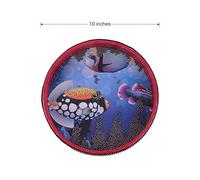 Ocean Drum Wooden Handheld 10 inch, Wave Bead Percussion Instrument for | Gentle sea sound effect, smooth polished surface, lightweight design for small hands, red or black colour options