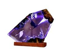 Ocean Epoxy Resin Lamp with LED, Dragon Epoxy Night Light, 3D Dragon Table Lamp, Handmade Wood Resin Lamp for Bedroom Living Room, Unique Home Decor Gift for Him (15 * 10c'm)