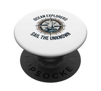 Ocean Explorers Sail The Unknown Captain Sailor PopSockets Adhesive PopGrip