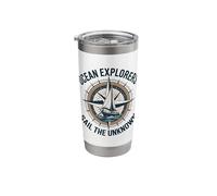 Ocean Explorers Sail The Unknown Captain Sailor Stainless Steel Insulated Tumbler