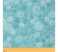 Ocean Fabric by The Yard,Abstract Swirled Sea Waves Pattern Fabric for Chairs,Trippy Circle Geometric Waterproof Outdoor Fabric,1 Yard,(L92*W150cm) Aqua