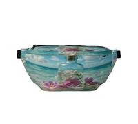Ocean Fanny Pack for Women Man,Sunset at The Beach Waves Waist Belt Bag Crossbody for Sports Travel Hiking Running Jogging