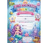 Ocean Find and Match Adventure Activity Book for Kids Ages 4-8: Fun Learning Games, Find and Count, Matching Activities & Bonus Certificate