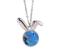 Ocean Fish Diving Science Nature Picture Rabbit Necklace Pendant Bunny Animal Jewelry Gift