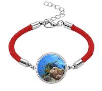 Ocean Fish Science Nature Picture Lucky Red String Bracelet Rope Bracelet Handmade
