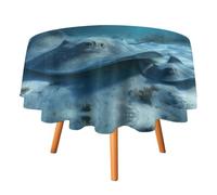 Ocean Fish Stingray Manta Ray Round Tablecloth Durable Table Cover 50in | Polyester,Waterproof Tablecloth,Washable Table Cover for Dining Outdoor Party Picnic