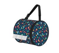 Ocean Fish Turtle Jellyfish Print Hanging Hand Tissue Box, Round Tissue Holder With Adjustable Shoulder Straps For Cars Office