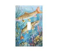 Ocean Fish Wall Plate 1 Gang Toggle Light Switch Cover Single Toggle Faceplate Decor 3X5 in