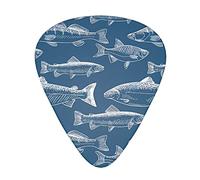 Ocean Fishes Guitar Plectrums 12 Pieces Set =>> Comfortable In The Hand With Smooth Edges Three Thicknesses To Match