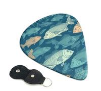 Ocean Fishes Guitar Plectrums, 6 Guitar Plectrums, Double Sided Printing, For Acoustic Guitar, Bass, Ukulele, Electric Guitar (0.46 Mm 0.71 Mm 0.96 Mm)