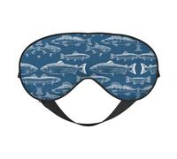 Ocean Fishes Printing Reversible Design Sleep Mask, Ideal for Camping, Meditation & Shifts, Snug Fit,No Light Leakage