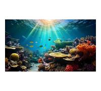 Ocean Floor Fish Tank Background Under The Sea Coral Reef Aquarium Background Underwater Aquatic Plants Corals Rock Terrarium Backgrounds Tropical Fish Deep Ocean Aquarium Backgrounds Decor 60x24in