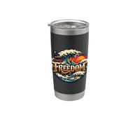 Ocean Freedom Pirate Ship Waves Stainless Steel Insulated Tumbler