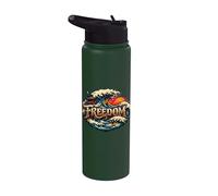 Ocean Freedom Pirate Ship Waves Stainless Steel Insulated Water Bottle