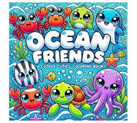 Ocean Friends: Coloring Book for Kids and Adults, Bold and Easy Designs for Drawing, Tracing, Relaxation with Sea and Ocean Life (Easy Coloring with Bold Lines) (Cuddle Cuties Collection)
