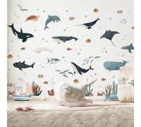 Ocean Friends Wall Stickers - Underwater Scene Wall Decals for Kids Room, Easy to Apply & Removable, Ideal for Nursery & Playroom Décor