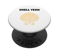Ocean funny minimalist shells Simple quote yeah Seashell PopSockets Adhesive PopGrip