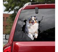 Ocean Gift Australian Shepherd Car Decals, Dog Car Stickers Pack of 2 - Realistic Australian Shepherd Stickers for Car Windows, Walls Series 41 Size 10" x 10"