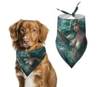 Ocean Goddess Dolphins Greek Myth Dog Bandana Pet Scarf for Small Medium Large Dogs Triangle Bibs Photo Prop Gift