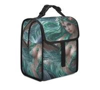 Ocean Goddess Dolphins Greek Myth Insulated Lunch Cooler Bag Waterproof Lunch Box for Work Picnic Travel