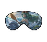Ocean Goddess Waves Dolphins Crabs Comfortable Sleep Eye Mask Soft Covers for Sleeping with Adjustable Strap