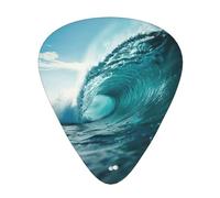 Ocean Green Wave Surf print Guitar Picks 12 Pack Assorted Thickness for Guitar,ukulele,0.46/0.71/0.96mm
