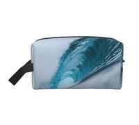 Ocean Green Wave Surf Print Storage Bag - Durable Travel Toiletry Bag, Portable Canvas Packing Accessory for Daily, Gym & Trip