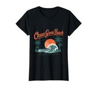 Ocean Grove Beach New Jersey Sunset Wave Value Graphic T-Shirt, Women, Black, M
