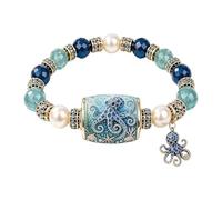 Ocean Guardian Collection Bracelet, Sea Animal Charm Beaded Bracelet, Handmade Stretch Beach Bracelets with Turtle Dolphin Whale Octopus Charms, A Timeless Tribute To The Ocean Spirit (03)