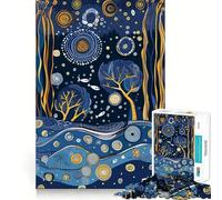 Ocean Gustav Klimt Style 1000 Pieces Jigsaw Puzzles for Adults Smart Toy Home Activity Accurate Cut Wall Art Decor (38x26cm)