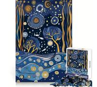 Ocean Gustav Klimt Style Jigsaw Puzzles for Adults 1000 Pieces Strengthen Memory Family Bond Clean Edge Birthday Gift (50x75cm)