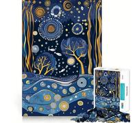 Ocean Gustav Klimt Style Jigsaw Puzzles for Adults1000 Pieces Strengthen Memory Home Pastime Clean Edge Elegant Gift (38x52cm)