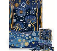 Ocean Gustav Klimt Style Jigsaw Puzzles for Adults1000 Pieces Strengthen Memory Home Pastime Clean Edge Elegant Gift (38x52cm)