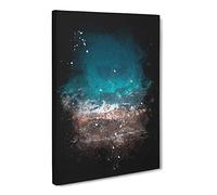 Ocean Hitting Rock In Australia Paint Splash Canvas Print | Gallery Wrapped 30mm Frame Wall Art | 20x14 inches | Ready to Hang | Coastal Seascape Picture | Living Room Bedroom Lounge Office
