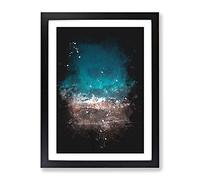 Ocean Hitting Rock In Australia Paint Splash Modern Framed Print | A2 Black Framed Wall Art | Ready to Hang | Modern Nautical Picture | Living Room Bedroom Lounge Office