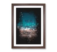 Ocean Hitting Rock In Australia Paint Splash Modern Framed Print | A2 Walnut Framed Wall Art | Ready to Hang | Modern Nautical Picture | Living Room Bedroom Lounge Office